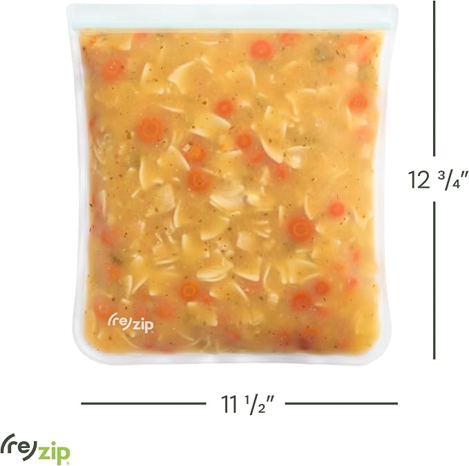 (re)zip Reusable Gallon Freezer Food Storage Bags, Leakproof, 8-Pack, Clear | Food-grade, BPA-free, freezer-safe, lightweight. Holds 128 oz to portion bulk buys, meal prep, marinates and on the go. - Image 7