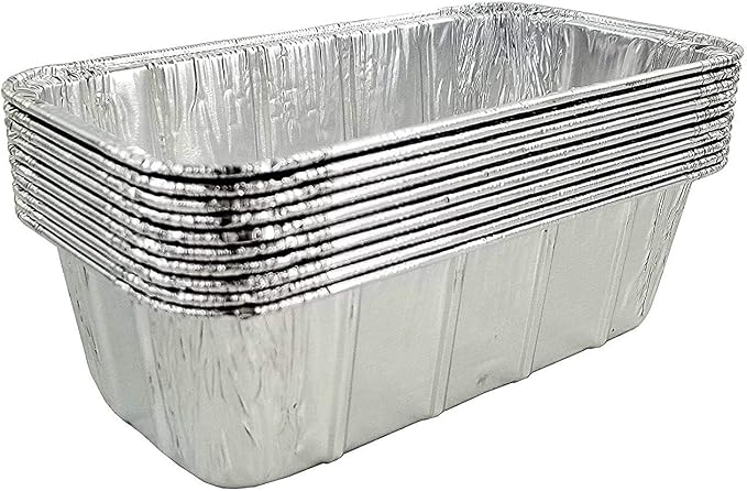 PACTOGO Loaf Pans - Disposable Aluminum Foil 1 1/2 lb. Bread Tins 8.5" X 4.5" X 2.3" (Pack of 12) by PACTOGO