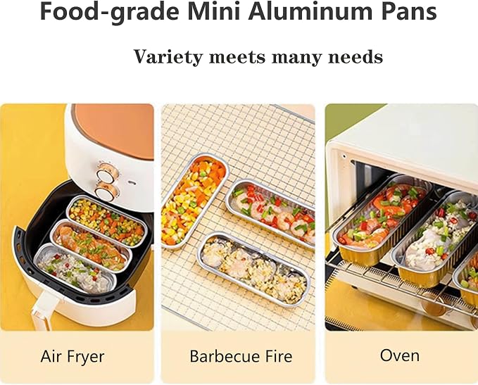 Mini Loaf Baking Pans with Lids and Spoons- 50 Pack 6.8oz Aluminum Bread Cupcake Pie Foil Pans with Sealing Sticker,Rectangle Disposable Baking Cups Muffin Tins Containers for Picnics Party - Image 5