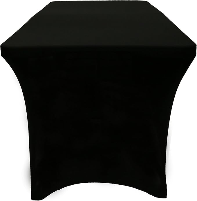 YOUR CHAIR COVERS Rectangular Spandex Tablecloth 6ft Fitted Wedding Event Patio Decorations Elastic Fabric Stretch Cover for Folding Table (Black) - Image 7