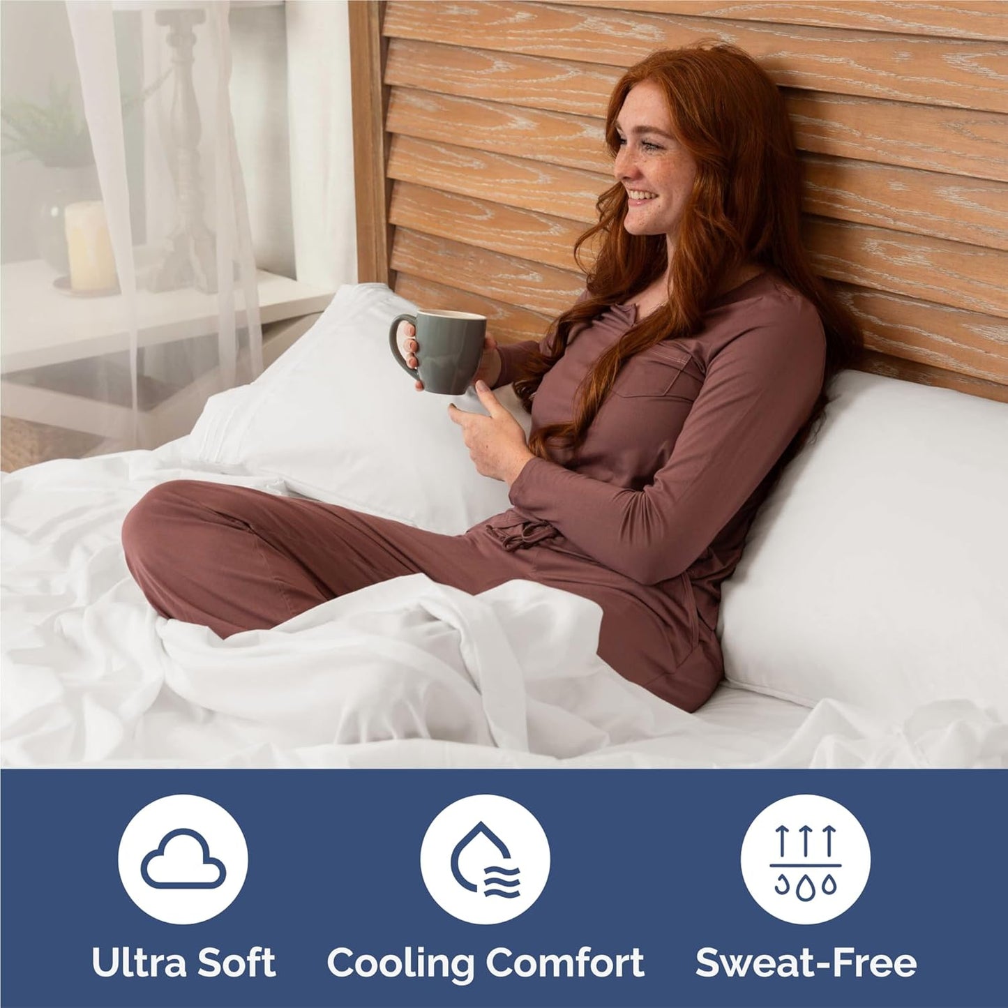 King Size 4 Piece Sheet Set - Comfy Breathable & Cooling Bed Sheets Set - Hotel Luxury Bedding for Women, Men, Kids, Teens, Boys & Girls - Deep Pockets, Soft, Wrinkle Free - Oeko-Tex - Antique White