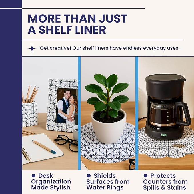Adhesive Shelf Liner - Midnight Grid, 10.75in x 6ft, 2-Pack - Image 6
