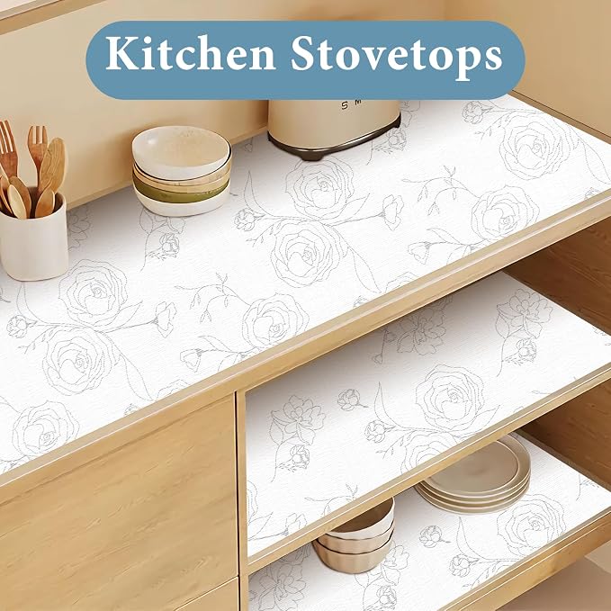 Shelf Liners for Kitchen Cabinets 17.3in x 30FT Non Adhesive Drawer Liner - Image 4
