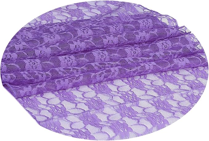 VDS Pack of 20 Floral Lace Table Runners Centerpiece Cloth Linen for Wedding Bithday Graduation Engagement Ceremony Events Party Banquets Table Decoration (12x108 inch) (Lavender) - Image 2