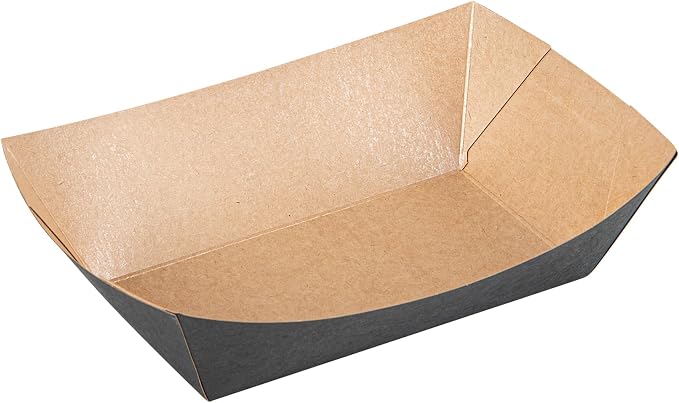 Restaurantware Black Paper lb Food Tray Boat, 200 Pack - Image 2