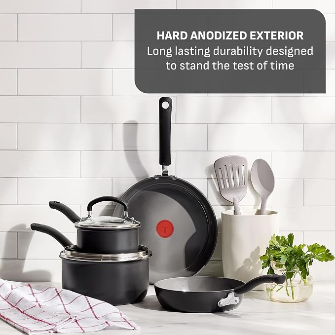 T-fal Ultimate Ceramic Nonstick Cookware Set 8-Piece, Pots and Pans - Image 3