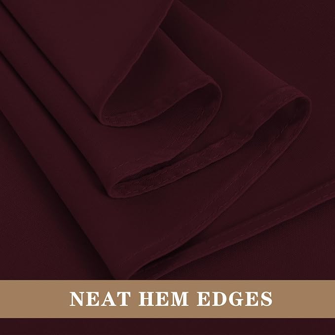 Fitable 6 Pack Burgundy Tablecloths 120 Inch Round for 48"-96" Tables - Image 5