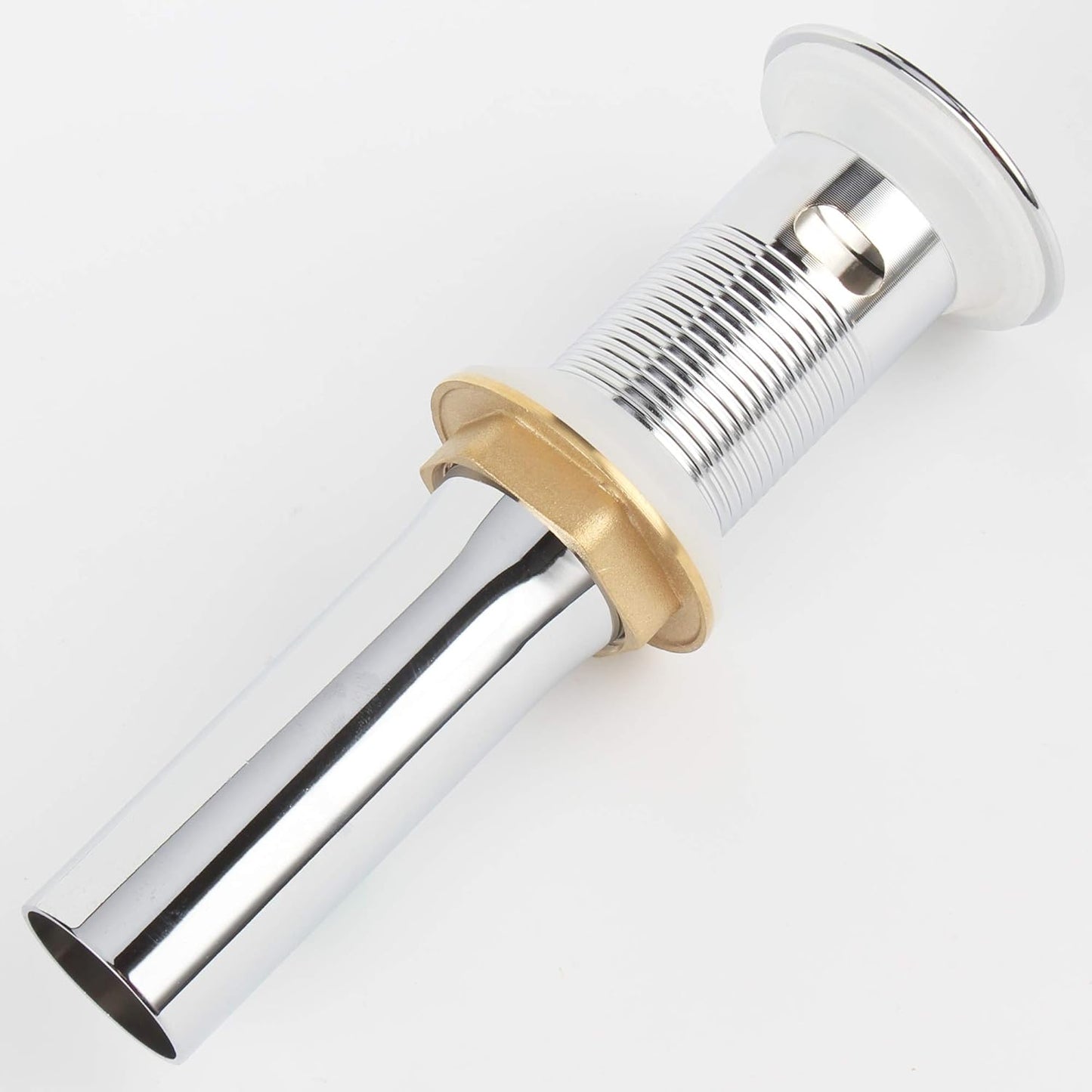 Pop Up Sink Drain with Overflow, Bathroom Faucet Vessel Vanity Sink Drain with Detachable Basket Stopper, Polished Chrome