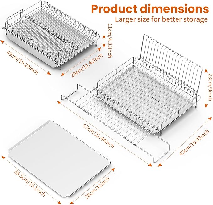Dish Drying Rack Stainless Steel Expandable Large - Image 6