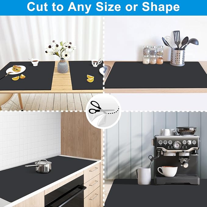 AECHY Extra Large Silicone Mat 78.74”x19.69”x0.08”, Multipurpose Silicone Mat Thick Heat Resistant Mat Shipped Rolled Up Kitchen Counter Mat Nonslip Silicone Mats for Kitchen Counter Black | Thick Nonslip Silicone Counter Mat, Waterproof Kitchen Counte... - Image 4