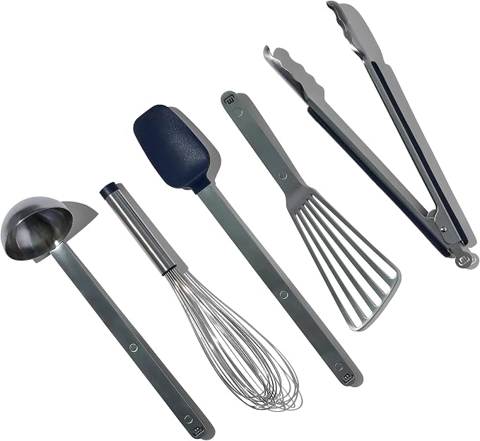 Made In Cookware - Stainless Steel Kitchen Utensil 5-Piece Set - Ladle, Tongs, Whisk, Spoonula, Fish Turner - Image 2