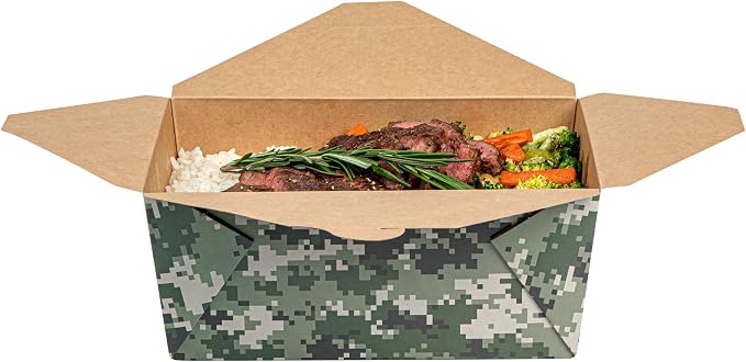Restaurantware Paper Food Box 50 Count 90 Oz Leakproof Paper Lunch Box Greaseproof Food Container Tab-Lock Design 8.5 x 6.2 x 3.5 Inches Green - Image 11