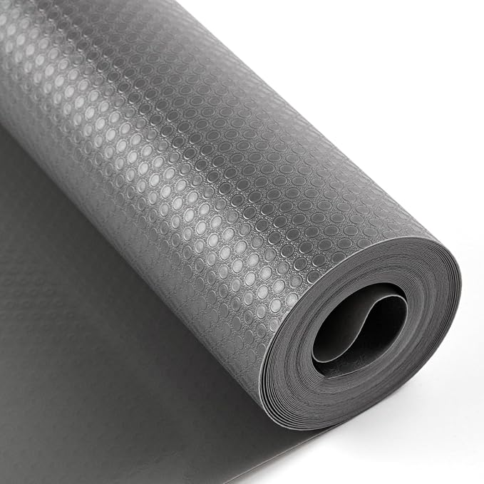 Drawer and Shelf Liners, Non Adhesive EVA Drawer Mat Cabinet Liners Roll-(17.7 Inch x 20 FT)-for Bathroom, Kitchen, Desks, Deco Shelves-Grey by Bloss
