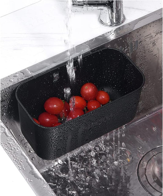 Multifunction Sink Strainer Kitchen Food Catcher Sink Strainer Basket for Filter Kitchen Waste and Wash Vegetables Fruits… (Black)