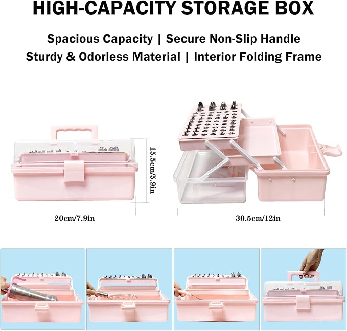 208 PCS Cake Decorating Kit,Baking supplies-Frosting Piping Kit - Image 3