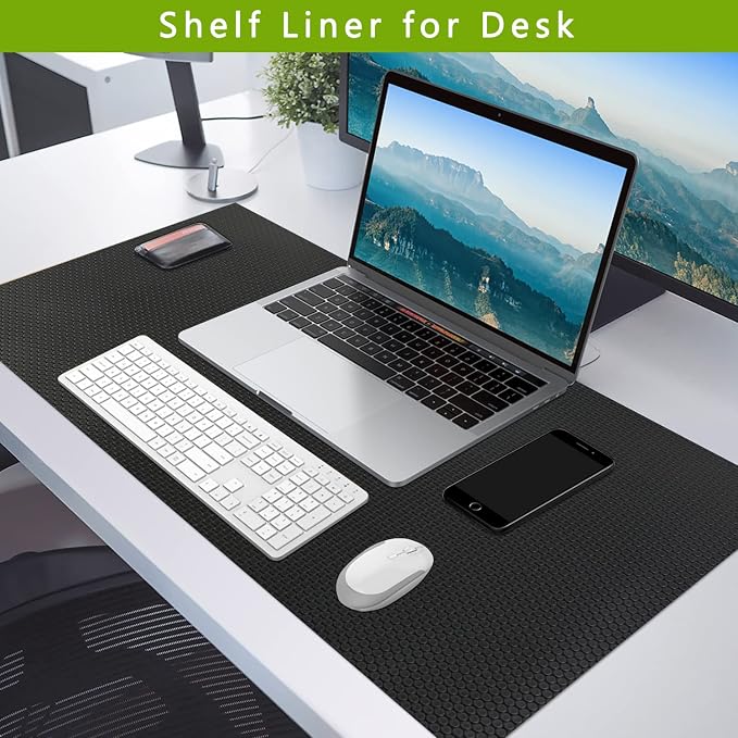 Shelf Liner Kitchen Cabinet Drawer Mat, 23.6"W x 78.7"L Non Adhesive Black - Image 5