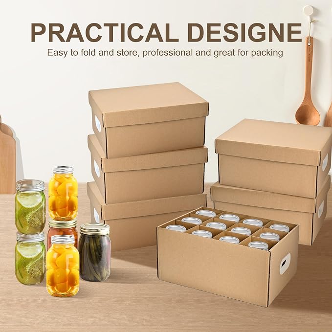 3 Pcs Canning Jar Storage Boxes, Fits 32 oz Regular or Wide Mouth Jars, 12 Cells, Mason Jar Organizer - Image 8