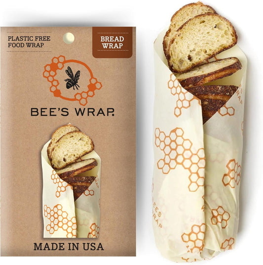 Bee's Wrap Beeswax Wraps for Food - Honeycomb Bread Wrap - Made in USA Reusable Bread Storage Bags - Organic & Eco-Friendly Alternative to Aluminum Foil, Sourdough Bags & Plastic Wrap