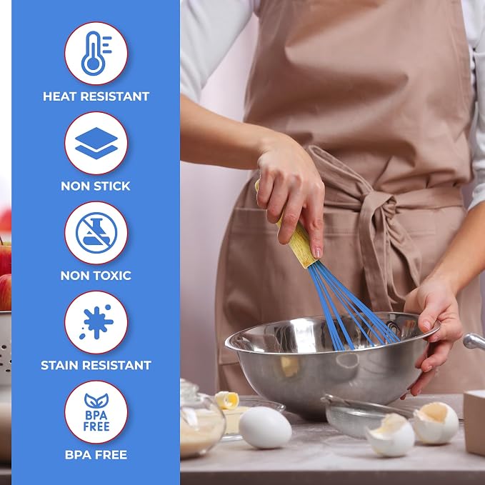 Kaluns 50 PCS Silicone Kitchen Utensils Set Complete Kitchen Set - 800°F Heat Resistant Non-Stick Premium Silicone Cooking Utensils W Wooden Handles - Can Opener, Masher, Turner, Silicone Spatula Set - Image 5