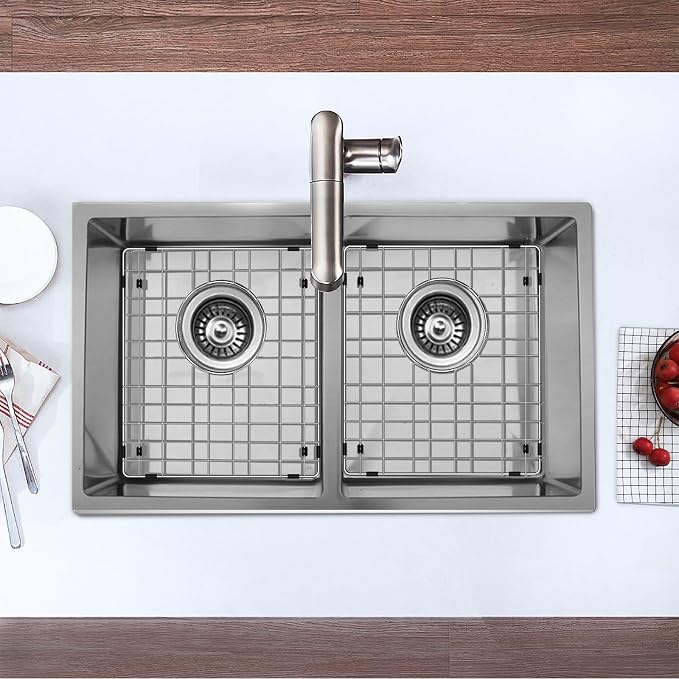 15"x13" Sink Grate for Bottom of Kitchen Sink with Sink Strainers, 2Pack - Image 4