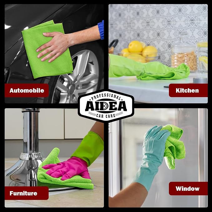 AIDEA Microfiber Cleaning Cloth-20PK, Microfiber Towels for Cars, 12"×12" - Image 5