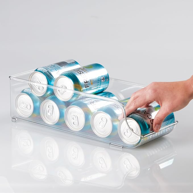 iDesign Soda Can Dispenser | For Refrigerator or Pantry, Clear, Made in USA - Image 5
