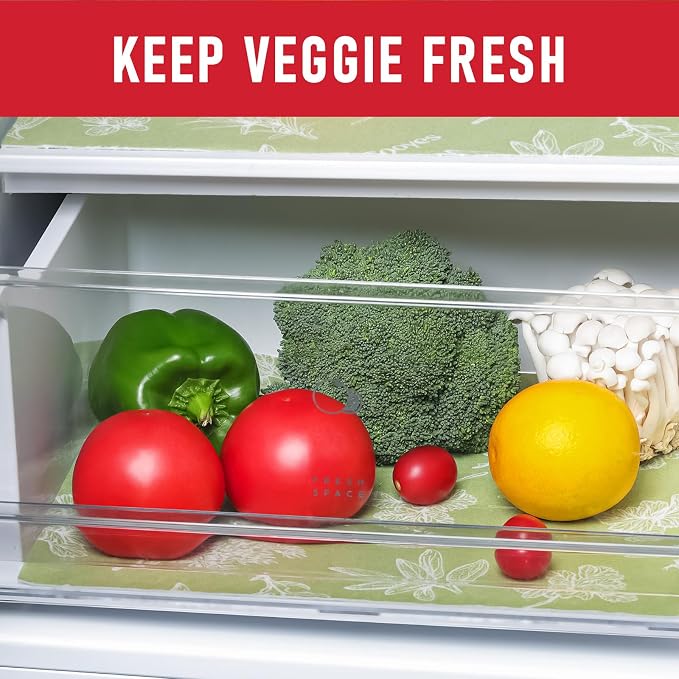Cooyes Large Fridge Liners for Refrigerator, 17.7" × 360", Drawer & Shelf Liners for Kitchen Cabinets Non-Adhesive, Breathable Cloth Material, Non-Slip, Keep Produce Fresh Longer, Sage Green - Image 7