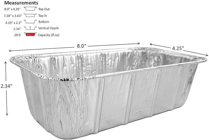 PACTOGO Loaf Pans - Disposable Aluminum Foil 1 1/2 lb. Bread Tins 8.5" X 4.5" X 2.3" with Clear Plastic Dome Lids (Pack of 500 Sets) - Image 2