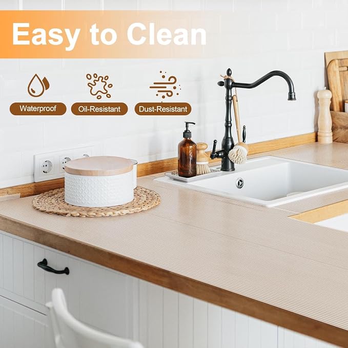FEXIA Shelf Liner for Kitchen 17.5IN x 20FT Cabinet Drawer, Fridge Liner - Image 6