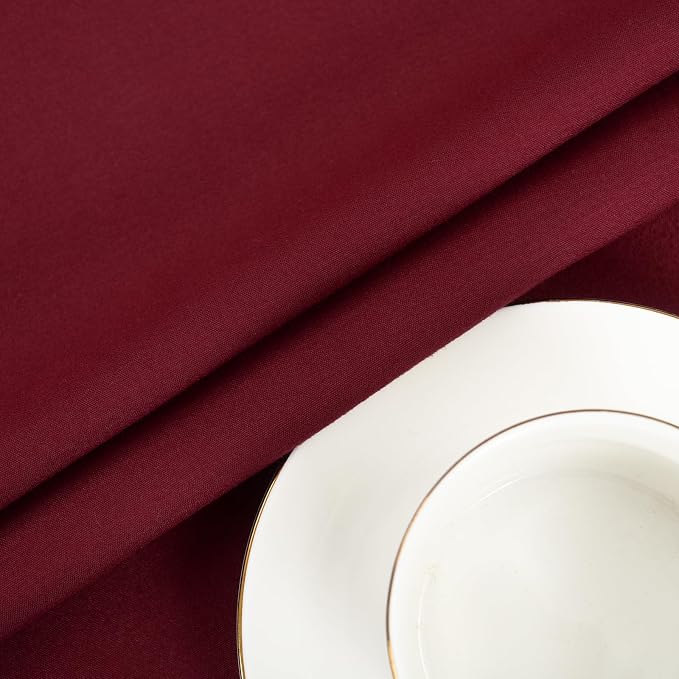 12 Pack Burgundy Tablecloth for Rectangle Tables,60 x 102 Inch Polyester Tablecloth for 6 Ft Tables,Stain and Wrinkle Resistant Washable Fabric Table Cover for Wedding,Buffet Party - Image 4