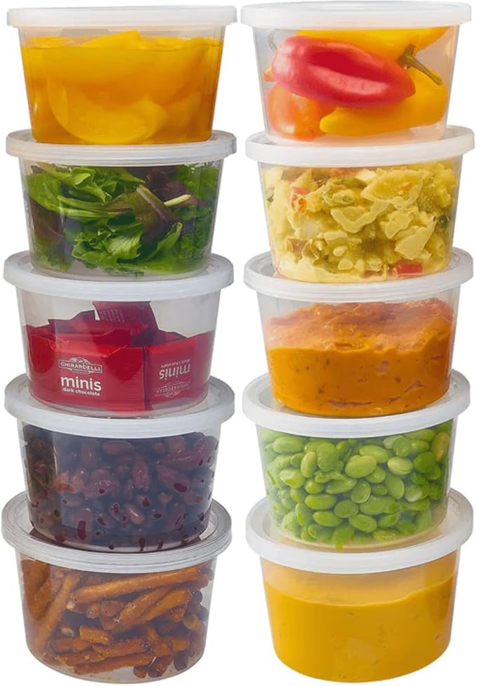 64 Oz Heavyweight Plastic Deli Containers with Airtight Lids | BPA Free Storage Cups for Soup Meal Prep Leftovers Takeout | Microwave Freezer Safe Reusable Containers | 30 Pack - Image 5