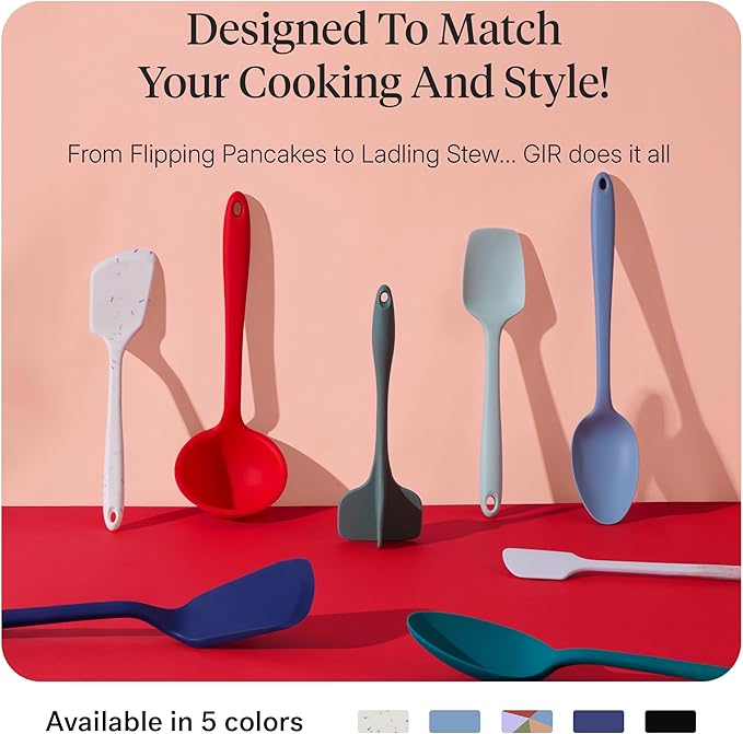 GIR: Get It Right 5-Piece Silicone Ultimate Kitchen utensils set - Ladle, Spatula, Flip, Spoon & Spoonula - Non toxic cooking utensils for Nonstick Cookware, Cooking and Baking - Slate - Image 6