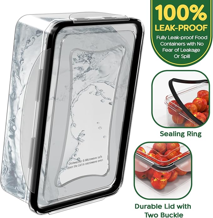 RockBerry 66 Pcs Food Storage Containers with Lids Airtight, Total 19075ML | Stackable Kitchen Bowls Set(31 Containers,31 Lids) BPA Free Leak Proof Plastic Boxes for Pantry Organization, Microwave safe - Image 3