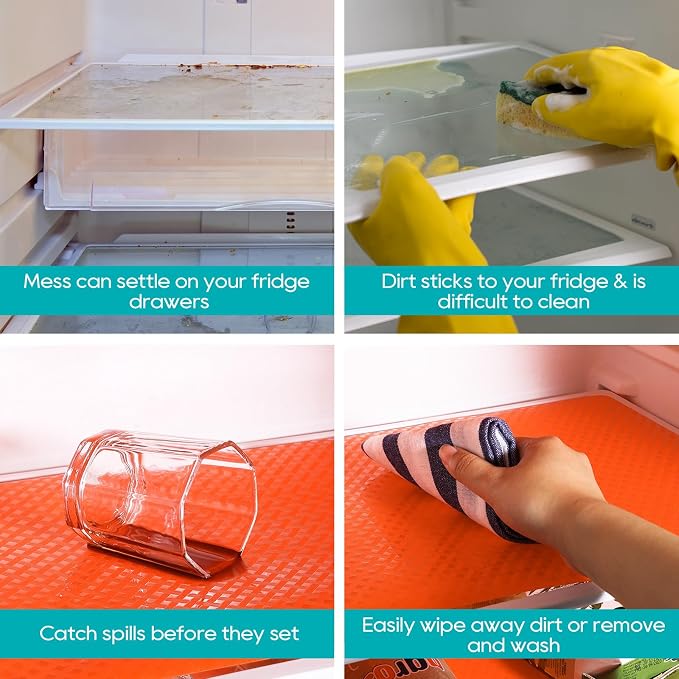 Shelf Liners for Kitchen Cabinets, Fridge Liner Red 11.8"× 59" - Image 6
