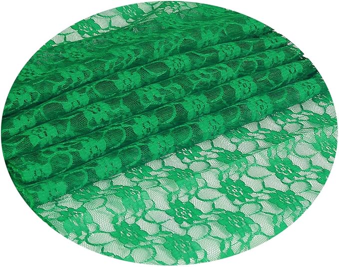 VDS Pack of 15 Floral Lace Table Runners Centerpiece Cloth Linen for Wedding Bithday Graduation Engagement Ceremony Events Party Banquets Table Decoration (12x108 inch) (Green) - Image 2