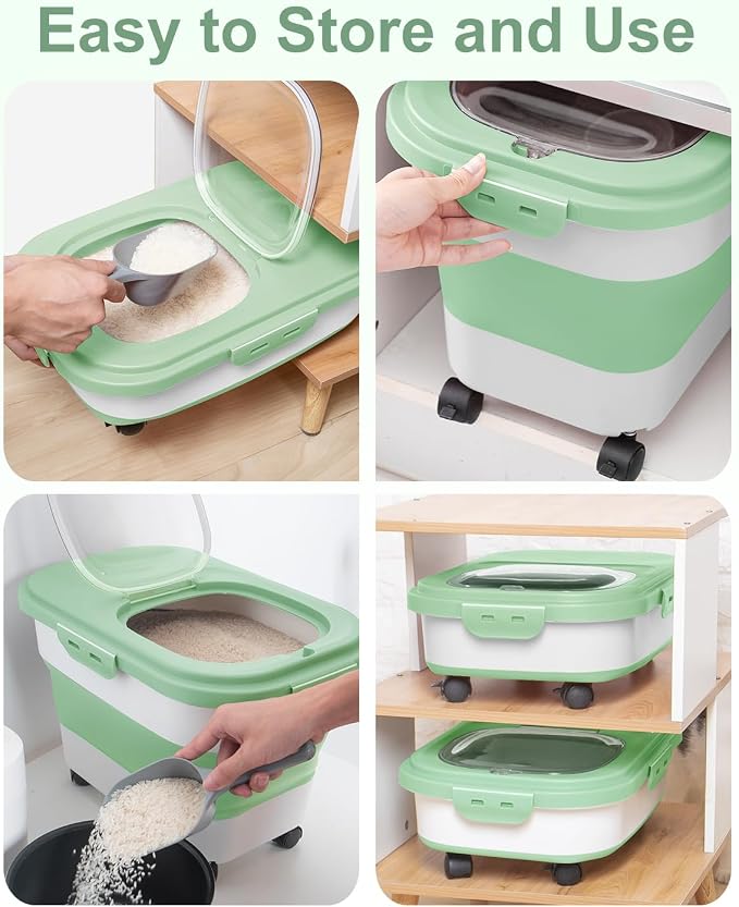 20-30 Lbs Rice Storage Container,Collapsible Food Storage Container - Image 4
