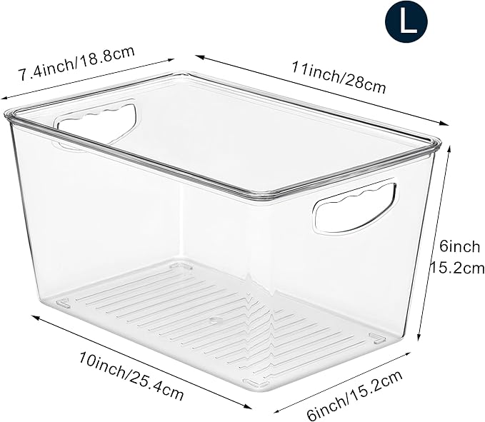 theaoo Large Clear Storage Bins with Lids, Stackable Containers, 4 Pack - Image 5
