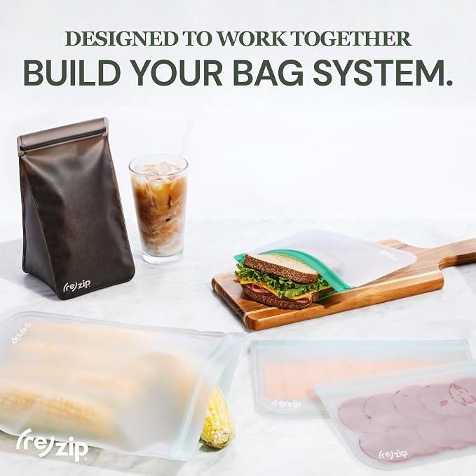 (re)zip Reusable Gallon Freezer Food Storage Bags, Leakproof, 4-Pack, Clear | Food-grade, BPA-free, freezer-safe, airtight. Holds 128 oz for food storage, meal prep, marinates & on-the-go use. - Image 6