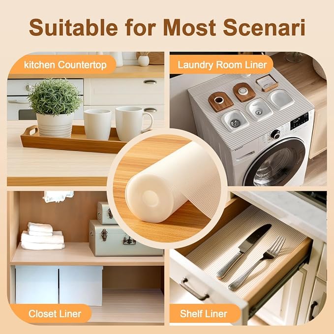 FEXIA Shelf Liner for Kitchen 24IN x 20FT Cabinet Drawer, Fridge Liner - Image 7