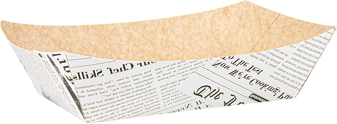 Restaurantware Paper lb Newsprint Food Tray Boat, 50 Pack - Image 12