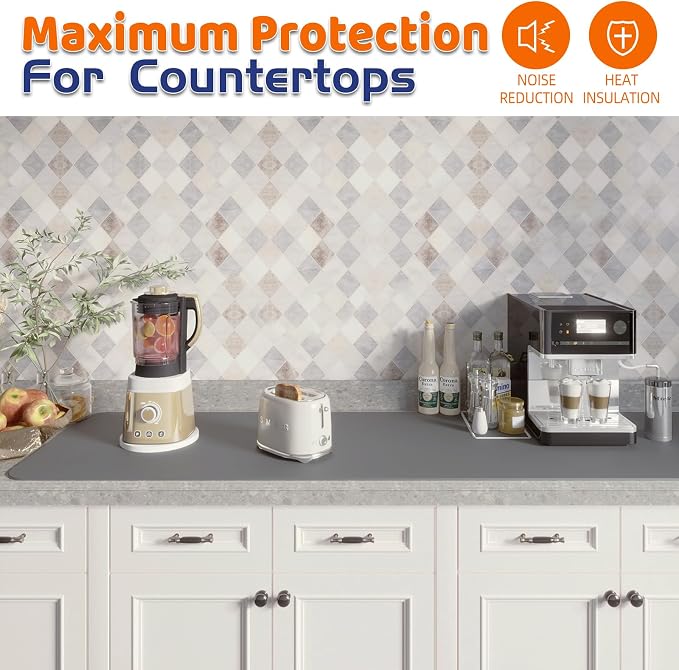 Warome Silicone Mat,78.7”x 23.6” Heat Resistant Mats for Countertop,Extra Large Countertop Protector Mat, Multi-functional Cuttable Kitchen Counter Mat, Silicone Mats for Kitchen Counter/Crafts- Grey - Image 8