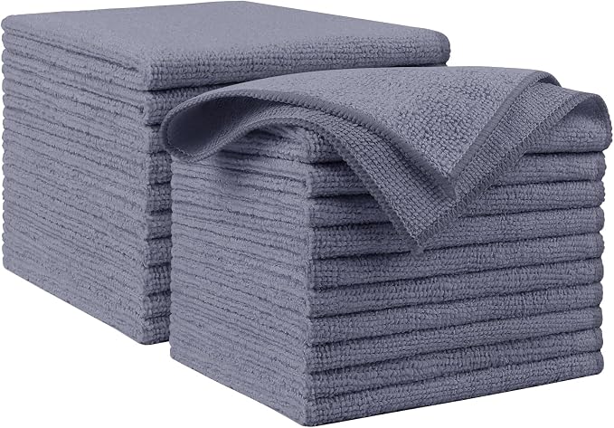 AIDEA Microfiber Cleaning Cloth Grey 20PK, Microfiber Towels 12"×12" by AIDEAHOME