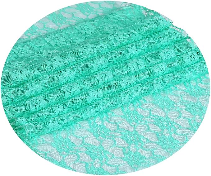 VDS Pack of 20 Floral Lace Table Runners Centerpiece Cloth Linen for Wedding Bithday Graduation Engagement Ceremony Events Party Banquets Table Decoration (12x108 inch) (Mint) - Image 2