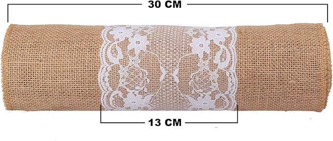 MDS 15 PCS 100% Natural Burlap Table Runners 12" x 108" with Lace, Rustic Farmhouse Country Vintage Boho Jute Runner for Wedding Reception Birthday Party Home Kitchen Dining Coffee Table Decoration - Image 3