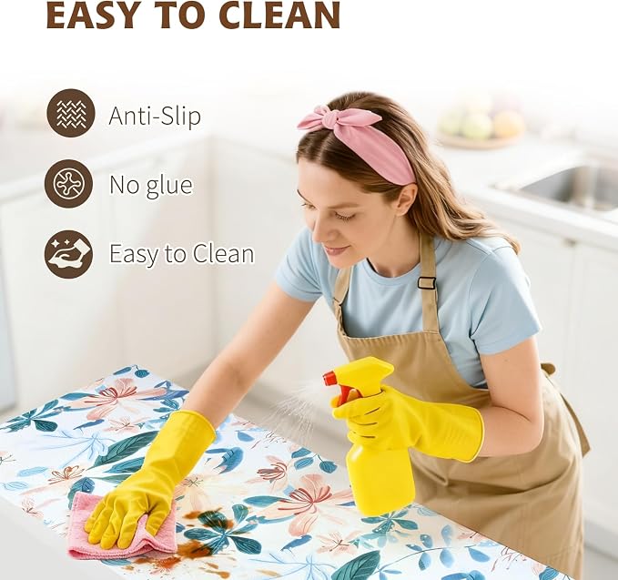 Shelf Liners Thickened Non-Slip Non Adhesive Pastel Floral & Bird Pattern - Image 6