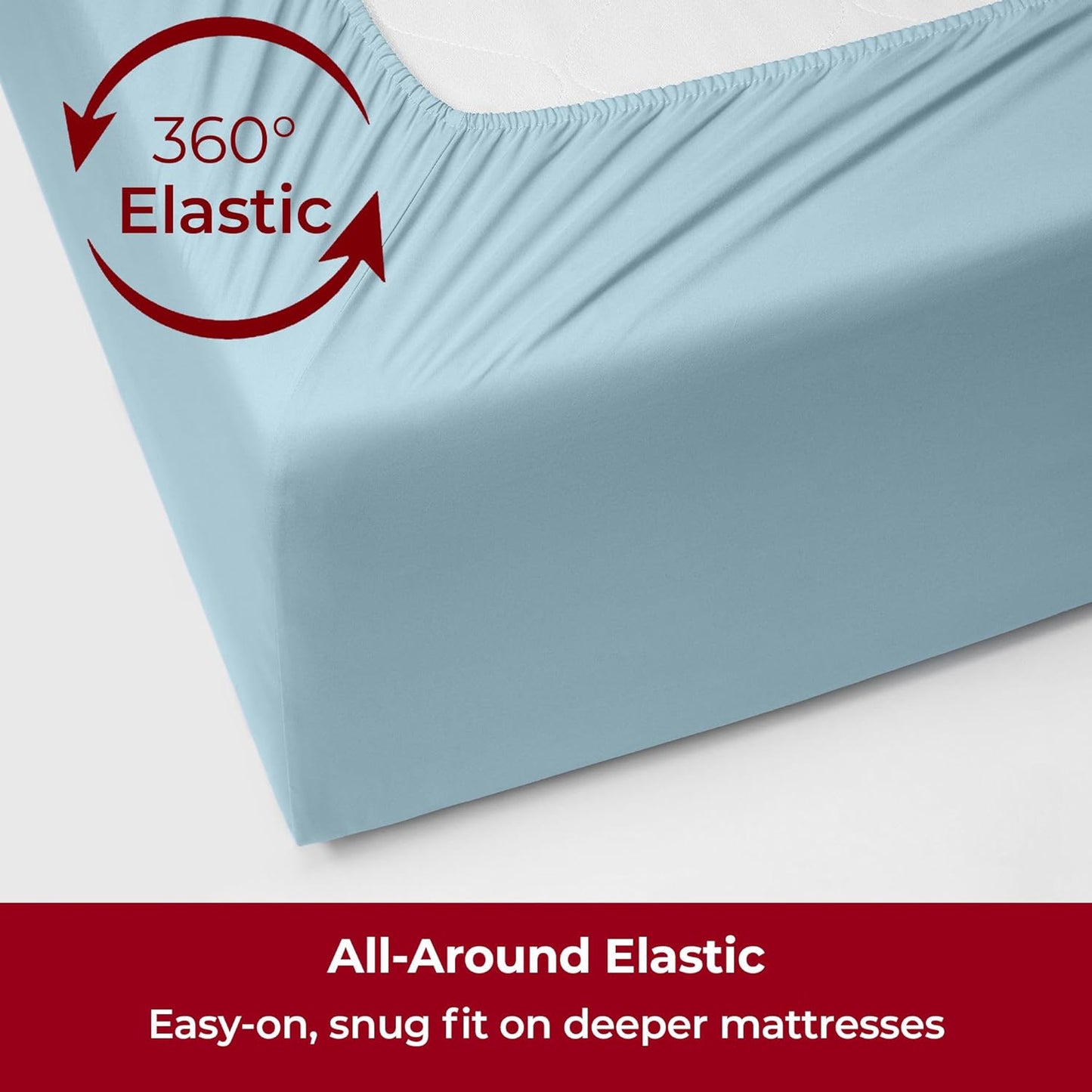 Mellanni Extra Deep Queen Sheets - 4 PC Iconic Collection Bedding - Hotel Luxury, Ultra Soft, Cooling Bed Sheets - Wrinkle, Fade, Stain Resistant (Queen, Aqua)