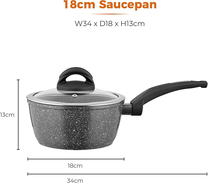 Tower Cerastone Saucepan with Easy Clean Non-Stick Ceramic Coating, 18 cm, Graphite - Image 10