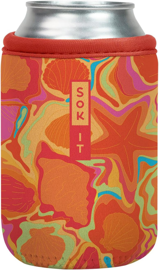 Sok It CanSok Sleeve for Beer & Soda Insulated Neoprene Cover (Seaside Escape, 12oz Can Sleeve)