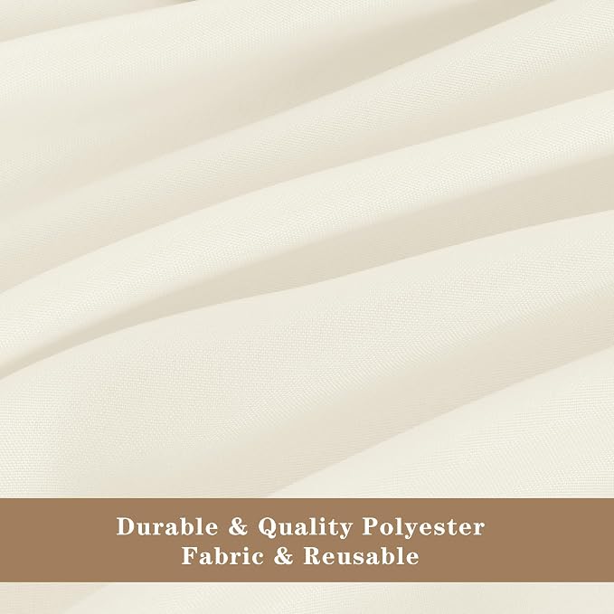 Fitable 6 Pack Ivory Round Tablecloths 108 Inch for 36"-84" Tables - Image 8
