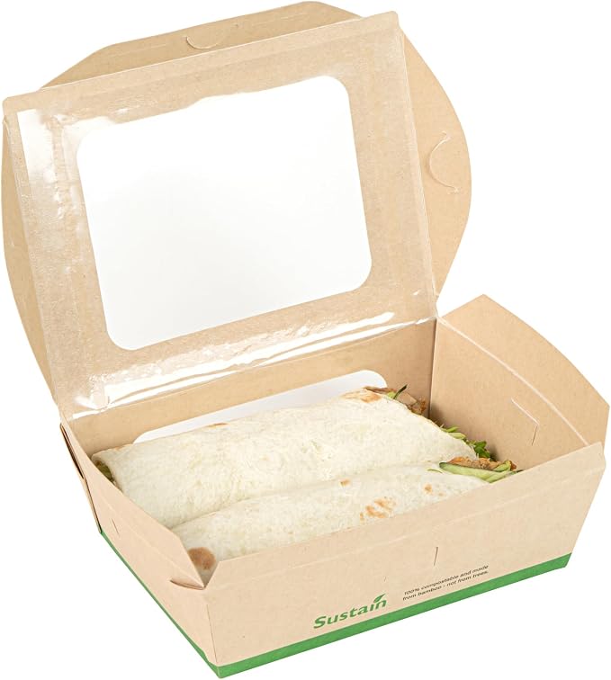 Restaurantware 28 oz Paper Bamboo Small Bio Take Out Container, 50 Pack - Image 10